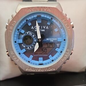 Activa X Invicta Digital Unisex Watch - 45.5mm, Silver (ACWM423-004)